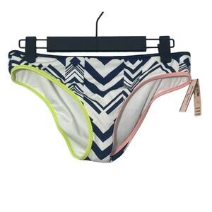 NWT Victoria's Secret Classic Hipster Bikini Bottom Navy/White Aztec Print S